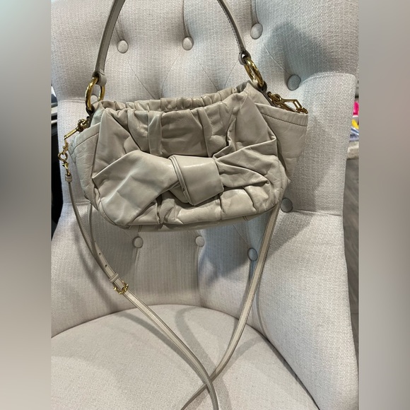 Auth. Prada Bow Bag 2 Way VGUC, Triangle Logo, Soft Nappa, Gorgeous! - Picture 1 of 14